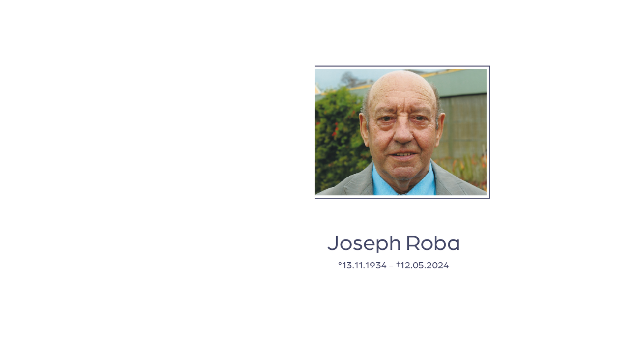 Overlijdensbericht van Joseph Roba (Stichter Superette Roba)