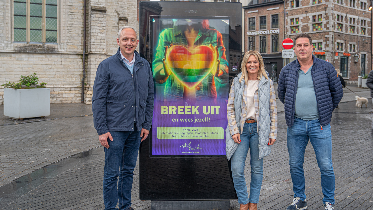 “Breek uit en wees jezelf” Sint-Truiden trapt campagne voor inclusie en verdraagzaamheid op gang op IDAHOT