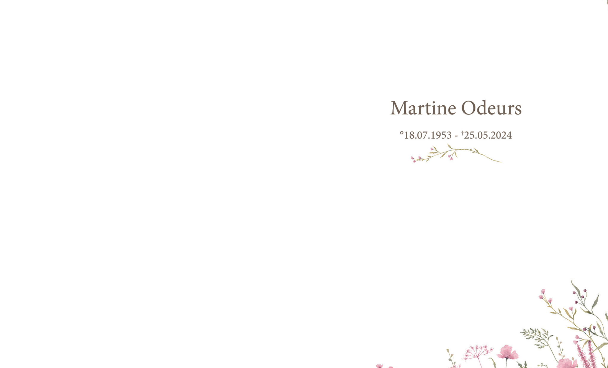 Overlijdensbericht van Martine Odeurs