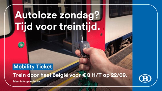 Week van de Mobiliteit: Voor 8 euro heen en terug met de trein op Autoloze Zondag