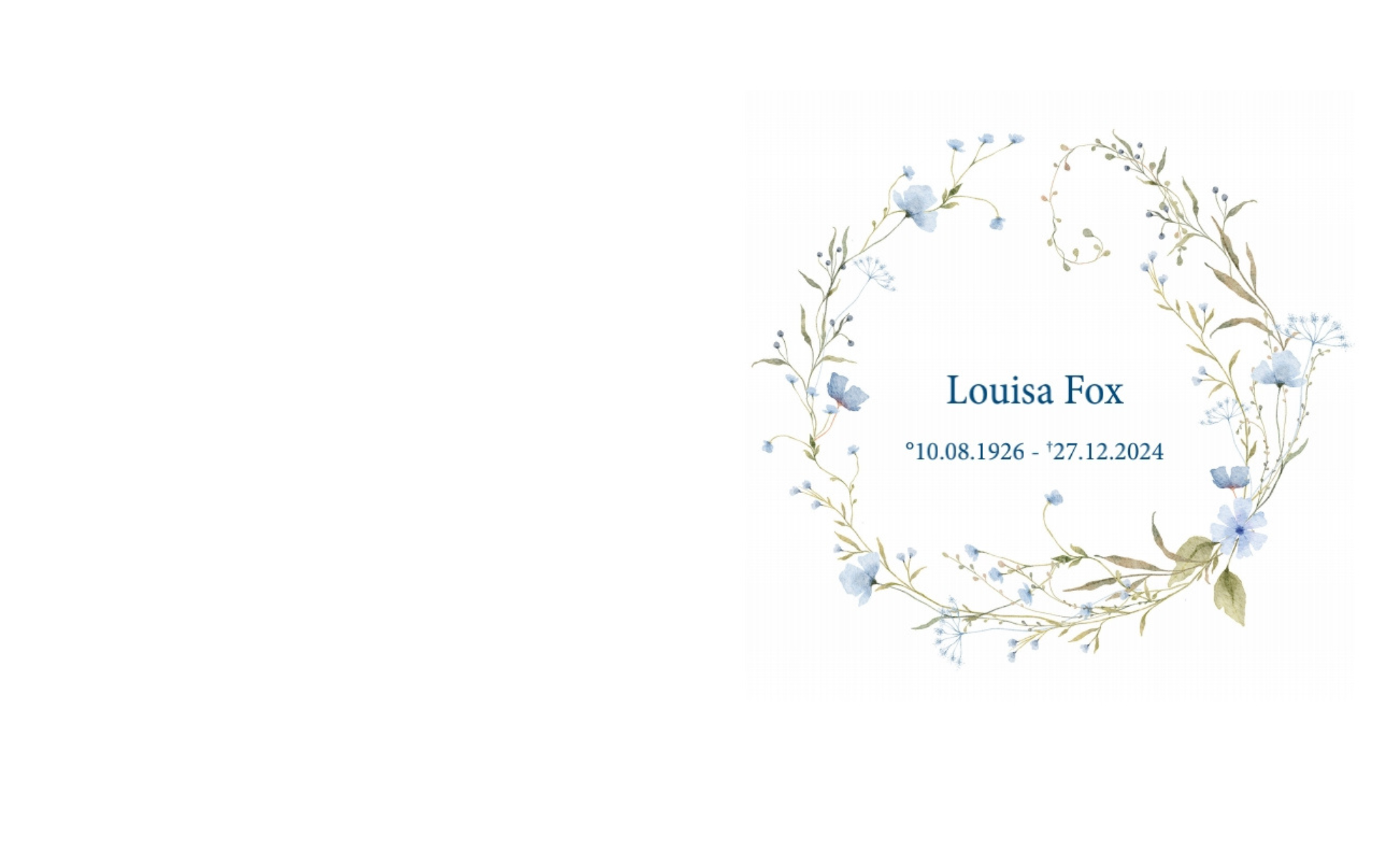 Overlijdensbericht van Louisa Fox