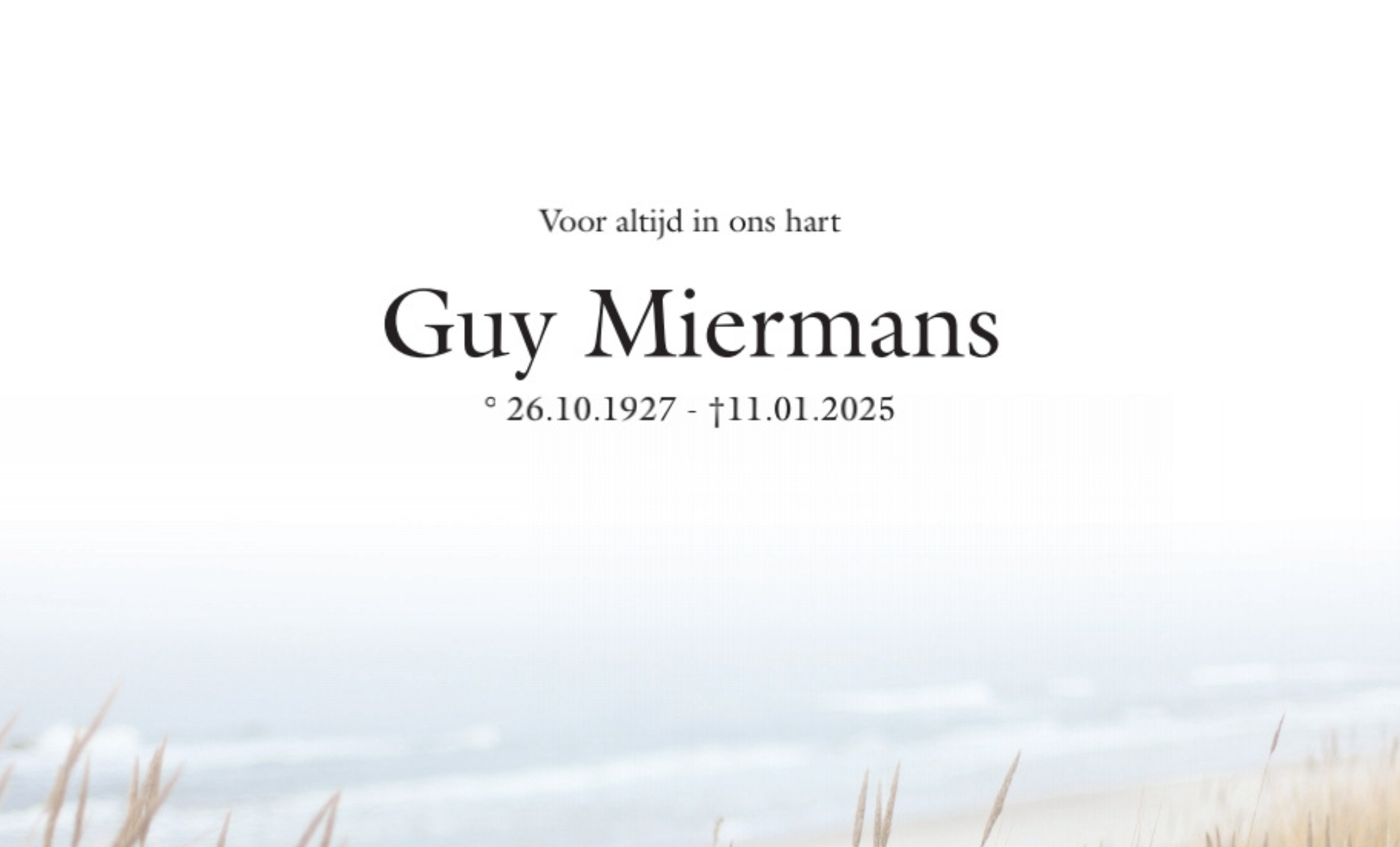 Overlijdensbericht van  Guy Miermans